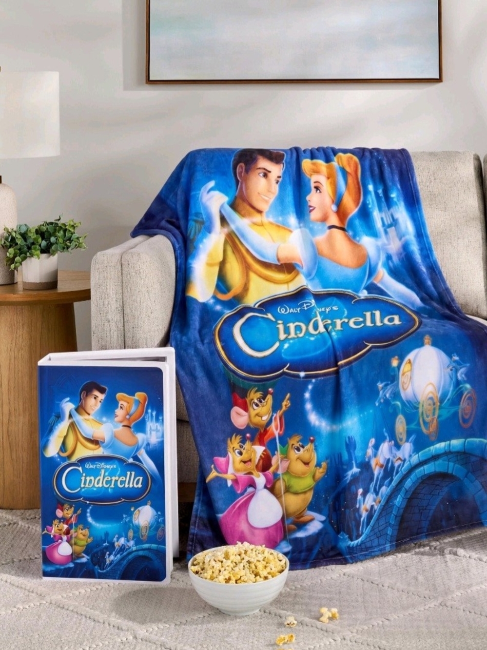 Disney Cinderella Classic VHS Boxed Silk Touch Throw, 50" x 70